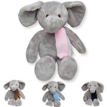 elefante de pelucia cinza com cachecol rosa bonito e fofo ideal para crianças