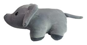 Elefante De Pelúcia Cinza Olho Bordado 24Cms Elefante De Pelúcia Cinza Olho Bordado 24Cms