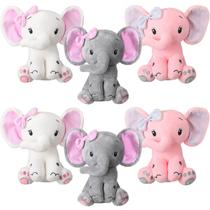 Elefante de pelúcia Hydren de 20 cm para presente de chá de bebê - 6 unidades