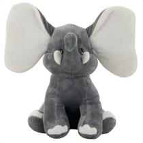 Elefante De Pelúcia Orelhas Grande Macio Antialérgico 21cm