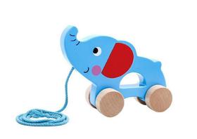 Elefante De Puxar Corda Infantil Madeira Tooky Toy