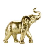 Elefante Decorativo Dourado Animais de Resina 24.5 cm - Taimes - Taimes