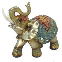 Elefante Decorativo Em Resina Indiano Sabedoria Sorte 300