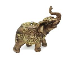 Elefante Dourado Decoração da Prosperidade Feng Shui Escultura da Sorte e Sucesso - MP Símbolos