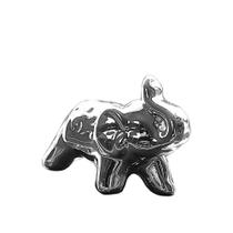 Elefante Em Cerâmica Médio Prata - 9cm