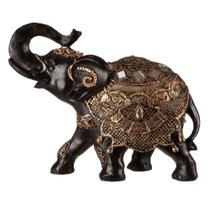 Elefante Indiano da Sorte Decorativo em Resina - Preto