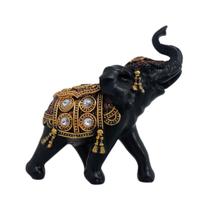 Elefante Indiano Decorativo Resina 11Cm - Sorte Sabedoria - Enfeite Decorativo