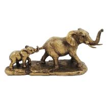 Elefante Mãe e Filho Decorativo em Resina Bom Years 25 cm