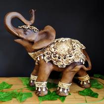 Elefante manto florido branco 30cm