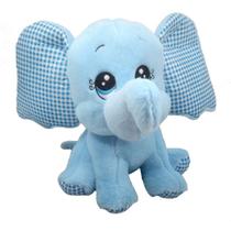 Elefante Pelúcia Azul 28 Cm Altura