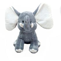 Elefante Pelúcia Cinza 21 Cm Altura