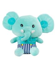 Elefante Verde Orelhudo Sentado 34cm Pelúcia