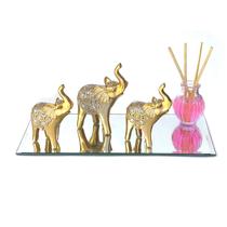 Elefantes Decorativos em resina com base em espelho Indiano Sorte elefante decoração KP0005