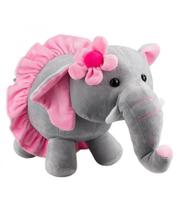 Elefantinha de Pelúcia com Saia Rosa 29cm