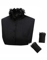 Elegance Mock Turtleneck Faux Versatile Accessories Dickey Collar, punhos pretos, dobrável, gola falsa, blusa de chiffon vitoriana, conjunto básico para mulheres