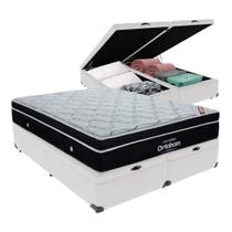 Elegant Ortobom Base Baú Branco Queen Colchão Mola Ensacada
