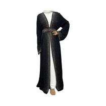 Elegante Cardigã Feminino Muçulmano: Moda Oriente Médio, Turca, Árabe, Dubai - Macacão Com Detalhes