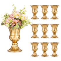 Elegante conjunto de vasos de flores douradas para casamento, decoração de casa e festa