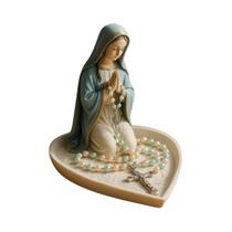 Elegante Estátua De Resina Da Virgem Maria Com Suporte Para Rosário, Nossa Senhora Das Graças, Elegante Estátua De Resina Da Virgem Maria Com Suporte Para Rosário, Nossa Senhora Das Graças,