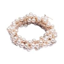 Elegante Imitação De Pérola Elástica Faixa De Cabelo Moda Feminina Corda De Cabelo Suporte De Rabo