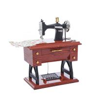 Elegante máquina de costura antiga caixa de música de madeira retro-like m - generic