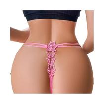 Elegante Tanga Floral De Renda Baixa Para Mulheres, Lingerie Sexy Feminina