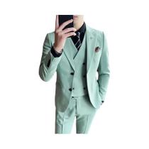 Elegante Terno Slim Fit Rosa De 3 Peças Para Homens, Colete, Calças, Blazer Formal Para Casamento E Elegante Terno Slim Fit Rosa De 3 Peças Para Homens, Colete, Calças, Blazer Formal Para Casamento E