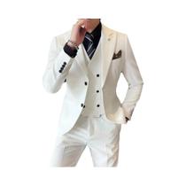 Elegante Terno Slim Fit Rosa Em 3 Peças Para Homens, Colete, Calças, Blazer Formal Para Casamento E