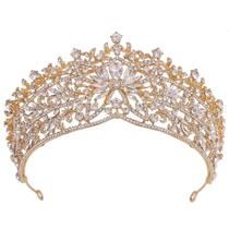 Elegante tiara de borboleta barroca com cristais para noivas