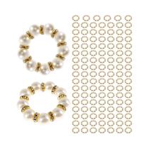 Elegantes 120 Peças De Anéis De Guardanapo Com Pérolas E Strass Decorativos De 4cm