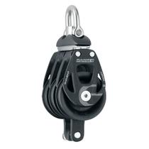 Elemento triplo Block Harken de 45 mm com giro e suporte