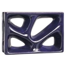 Elemento Vazado 750280 com Design para Ventilação e Iluminação Esmaltado Azul Cobalto Cerâmica