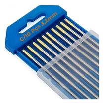 Eletrodo Tungstênio Solda Tig 3.2mm 1,5% Lantânio Ponta Dourada C/10
