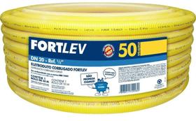 Eletroduto Conduite Corrugado 20mm Ou 1/2'' X 50 Metros Amarelo Pvc Rolo Fortlev