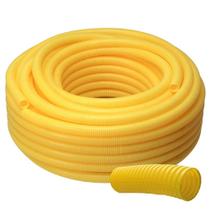 Eletroduto corrugado amarelo conduíte garganta 3/4 (25mm) 50m pvc antichama krona