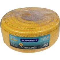 Eletroduto Corrugado Flex PVC Amarelo 20mm (50 Metros) - Tramontina