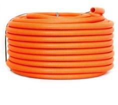 Eletroduto Flexível Mangueira Corrugada de PVC Reforçada Para Laje AZM 25mm 3/4 Laranja Rolo 50m