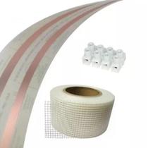Eletrofita 10a Com 2 Metros Kit Conector Fita Adesiva
