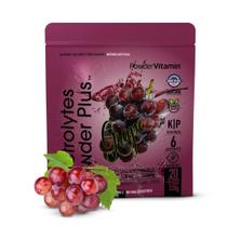 Eletrólito em pó, vitamina de uva, 20 porções, zero açúcar