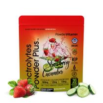 Eletrólito em pó, vitamina e morango, pepino, 20 porções