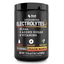 Eletrólito em pó Zeal Naturals Enhanced Peach Mango 90 ct