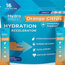 Eletrólitos em pó HydroMate com baixo teor de açúcar 16 pacotes de laranja Eletrólitos em pó HydroMate com baixo teor de açúcar 16 pacotes de laranja