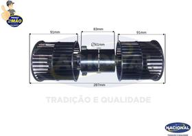 Eletroventilador radial duplo t60-79 r100 s/carcaca 1 velocidade 24v climatizadores interclima - 101104424