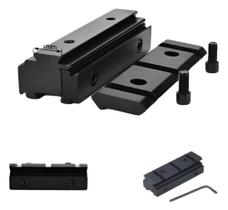 Elevador Conversor Qd3 Trilho 11mm Para 20mm 3em1 Metal Esportivo Elevador Conversor Qd3 Trilho 11mm Para 20mm 3em1 Metal Esportivo