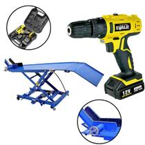 Elevador Hidropneumático e Parafusadeira Furadeira Impacto Bateria 12V EVALD Elevador Hidropneumático e Parafusadeira Furadeira Impacto Bateria 12V EVALD
