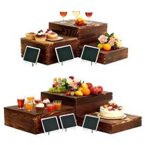 Elevadores de Buffet de Madeira BOY MCOWBOY Kit com 6 Peças Rústico para Exposição Elevadores de Buffet de Madeira BOY MCOWBOY Kit com 6 Peças Rústico para Exposição