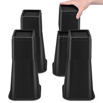 Elevadores de cama MCXYEM ajustáveis de 30 cm, pretos pesados, pacote com 4