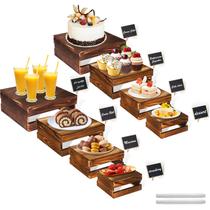 Elevadores para Buffet Cecnamt 8 Peças Suportes Rústicos de Bolo em Madeira Elevadores para Buffet Cecnamt 8 Peças Suportes Rústicos de Bolo em Madeira