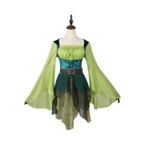 Elf feminino medieval verde magia elfo cosplay vestido com asas traje de dramatização de halloween Elf feminino medieval verde magia elfo cosplay vestido com asas traje de dramatização de halloween