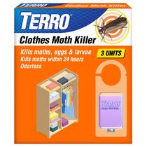 Eliminador de Traças para Roupas Terro T2903, 3 Unidades, Sem Odor